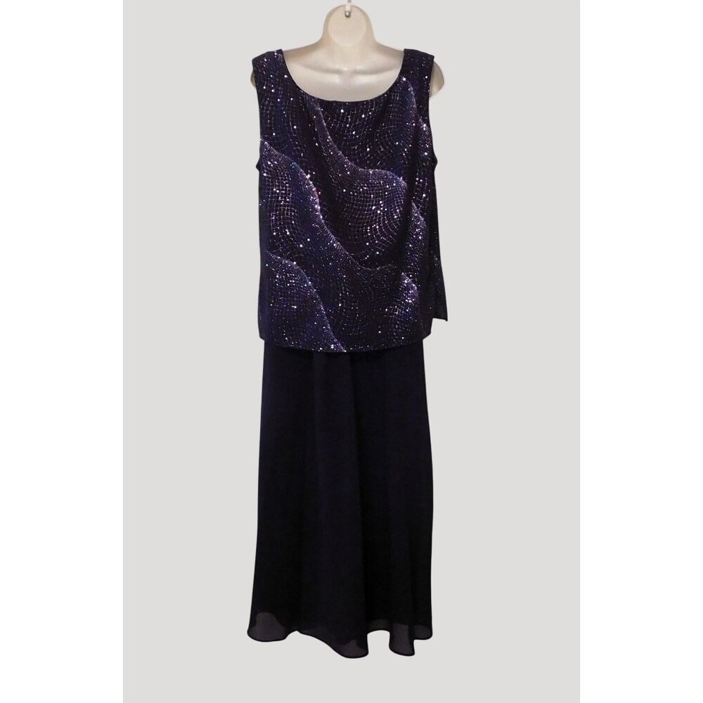 Dana Kay 3-Piece Formal Outfit Womens Size 14 Dark Purple Jacket Tank Skirt - Picture 7 of 14
